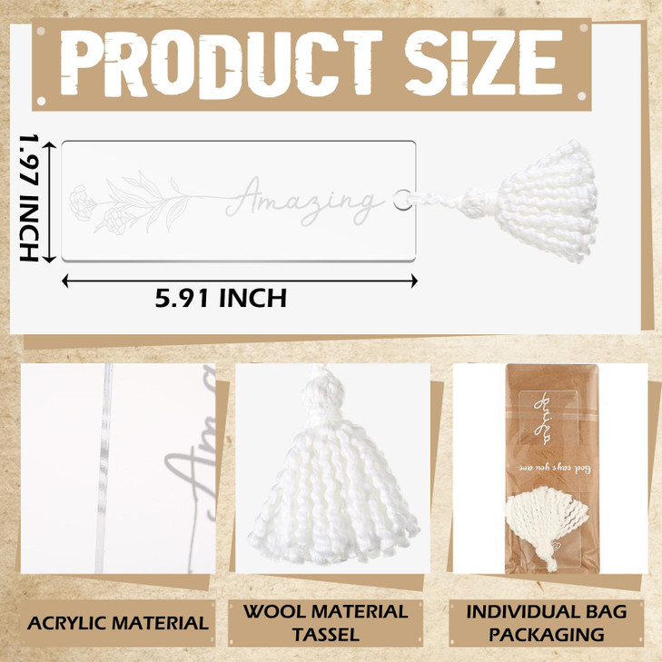 Skyygemm 10 Pack Christian Acrylic Inspirational Bookmark Bulk for Women God Says You are Acrylic Bookmark Bible Verse Affirmations Gifts for Church