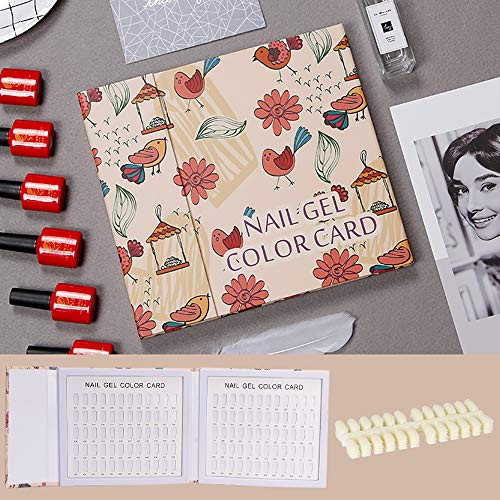 Noverlife 120 Nail Colors Display Book with 120 False Nail Tips, Nail Gel Polish Display Chart, Manicure Salon Studio Nail Art Samples Color Swatches