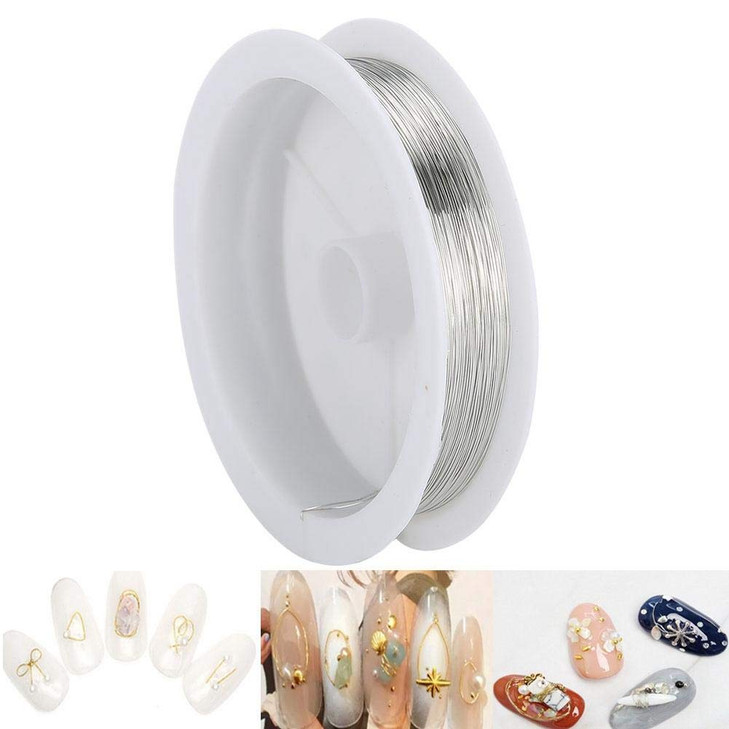 Sonew Nail Art Decorations Metal Wire Line, DIY Beads String Jewelry Accessories Nail Art Manicure Metal Copper Wire Nail Designs Nails Accessories (