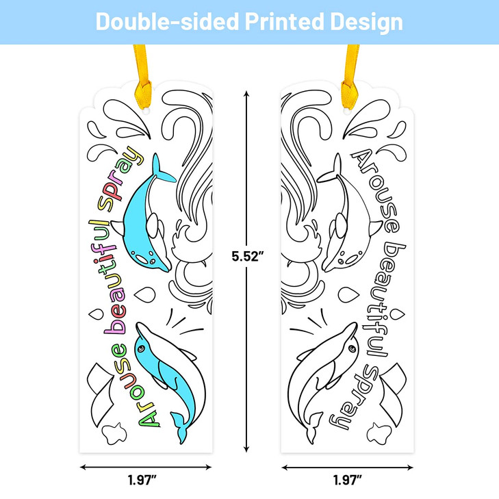 WorldBazaar Color Your Own Bookmarks for Kids 60PCS Make Your Own Bookmarks Students Classroom Craft Birthday Classroom Family Rewards Party Supplies