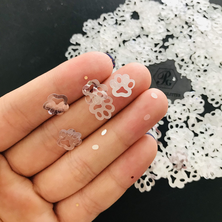 10 Grams/Pack - High Flash Sliver QUTE Paw Print Glitter - Festival Rave Beauty Makeup Face Body Nail Art Decoration B0100A