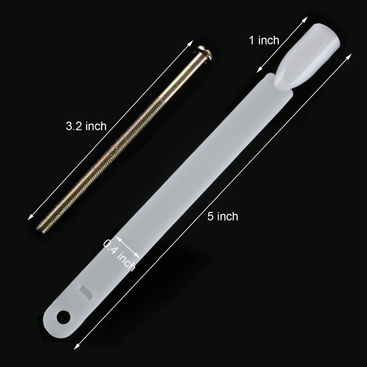 GOGOONLY 200 Off White Tips Fan-shaped Nail Art Display Acrylic False Tips Practice Tool - 200 Tips in Total-BH000473