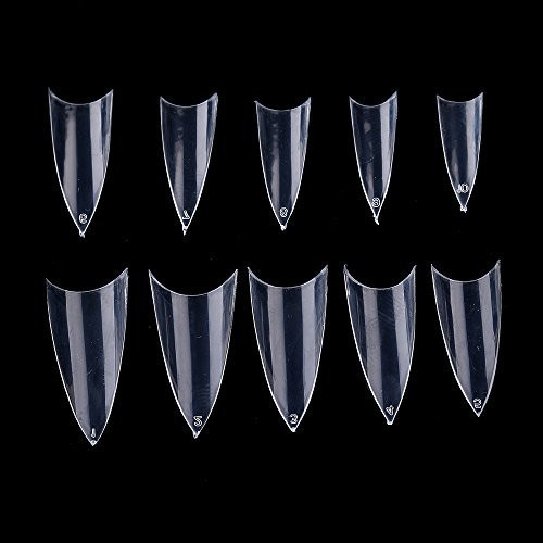 Yimart Stiletto False Nail Tips - Sharp False Nail Tips - Sharp False Nails - 500pcs Clear Sharp Nail Art Tips Ending Stiletto False Nail Tips