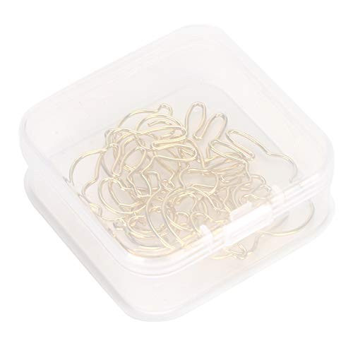 20 Staples Bookmarks Rabbit Shaped Paper Clips Gold Metal Paper Clip Organization Documents for School Office Use
