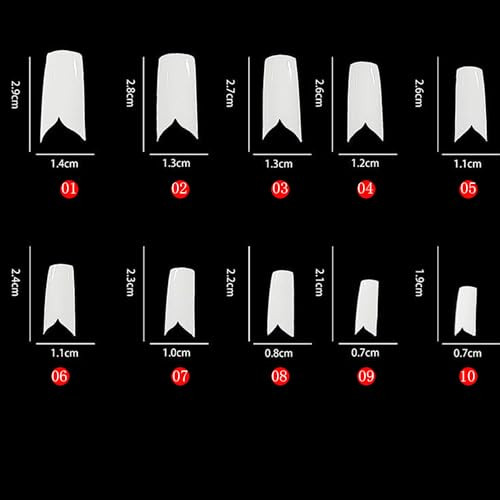 enForten White V Shape Designer False French Nail Art Tips Pack of 500pcs