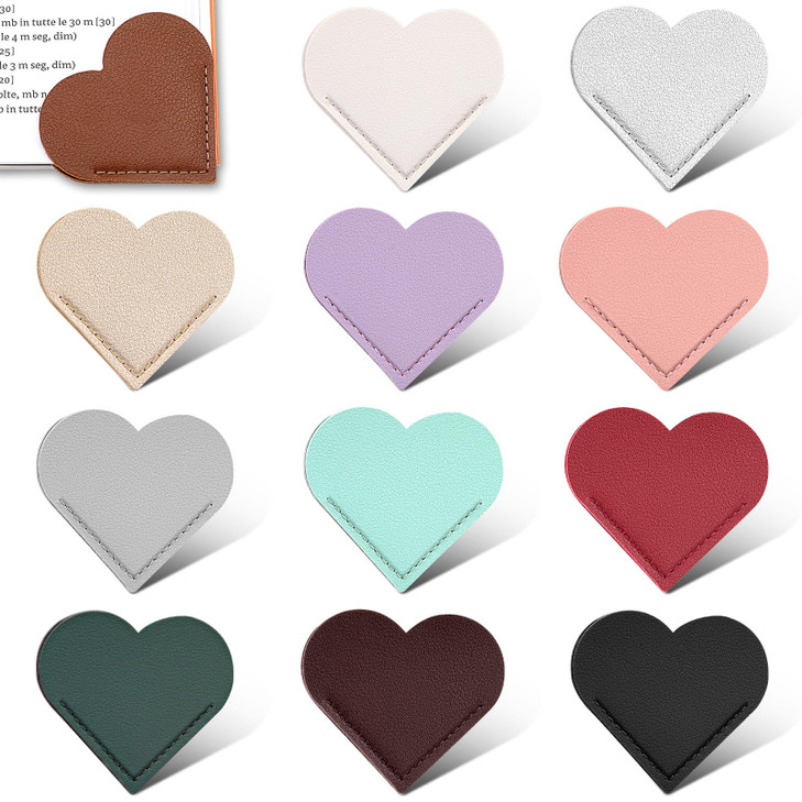 WONVOC 16PCS Fan-Shaped Page Book Marks, Leather Bookmark for Women, Corner Bookmark for Reading Lovers, Book Accessories for Reading Lovers, for Sch