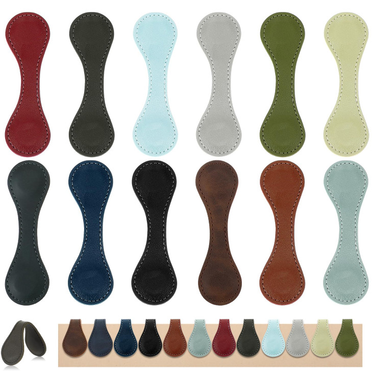 12 Pcs Leather Magnet Book Marks, Magnetic Bookmarks Vintage Magnetic Page Clips Reading Supplies Gift for Book Lovers Reading Men Women Teachers Stu
