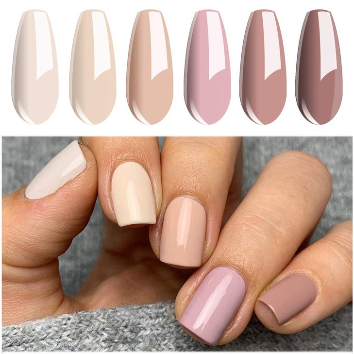 Vishine Gel Nail Polish Set Nude Serises Colection Daily Colour 8MLSoak Off Nail Gel Polish with Gift Box, UV LED Lamp Required for Nail Slaon Home M