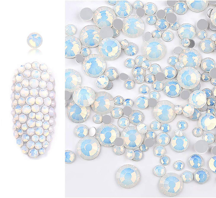 Sparkly Opal Rhinestones for Nails 3D Nail Art Rhinestones - DIY Nail Jewels Crafts - Crystal Diamond Rhinestones and Charms Nail Decoration Flatback