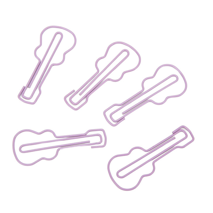 Guitar Shape Light Paper Clips,50pcs Funny Cute Paperclips Bookmarks Planner Clips for Fun Office Supplies School Gifts Wedding Decoration Bookmark C