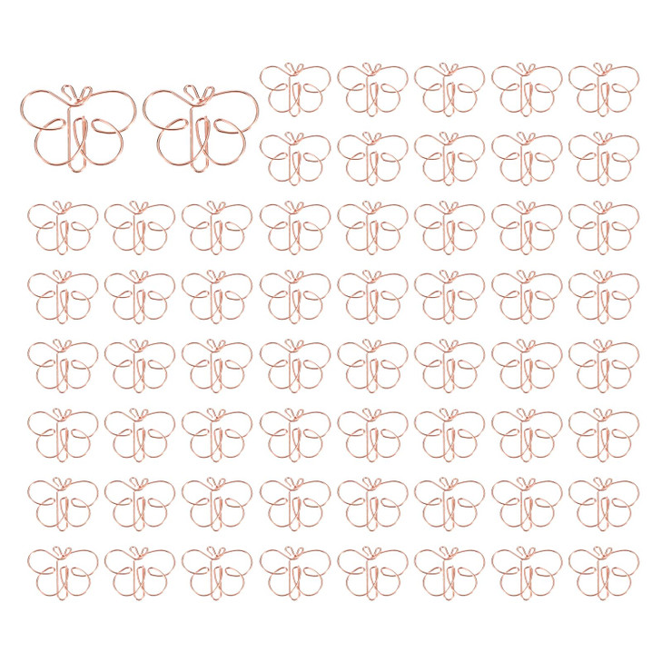 PATIKIL Cute Paper Clip, 60Pcs Butterfly Shape Paper Clip Metal Funny Bookmarks Planner Clips Clamp for Home Office Supplies Desk File Organization W