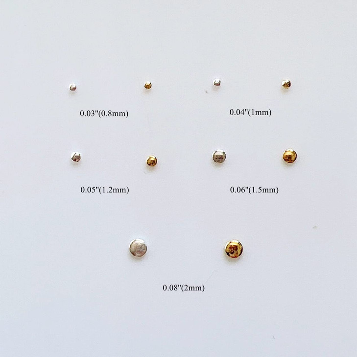 NAIL ANGEL Approx.1000pcs/bag Nail Art Round Metal Stud Different size Stud Gold and Silver Color 10011