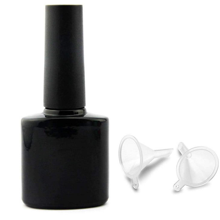 6Pcs 10ML Empty Nail Polish Bottles Vials Containers Sample Bottles with Brush Cap for Nail Art, 2pcs Mini Funnel Included