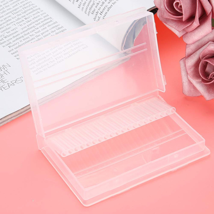 Nail Drill Bit Case, 20 Slots Nail Drill Bit Case Holder Manicure Tool Organizer Displayer Stand Nail File Bit Case Holder