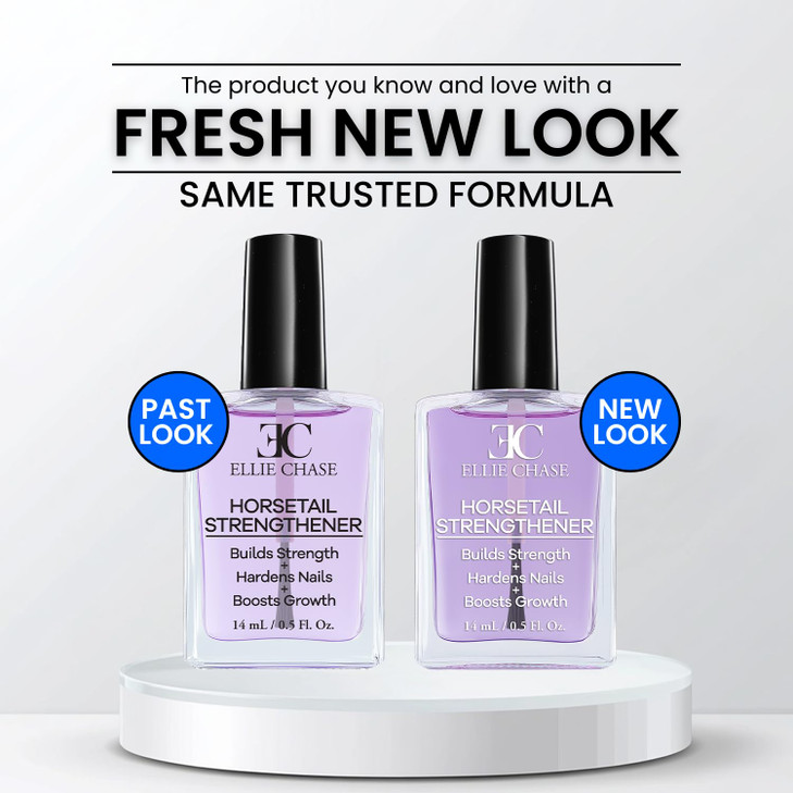 Ellie Chase Horsetail Nail Strengthener, Growth, Hardener, Repair Treatment Polish 0.5 OZ/Help Splits, Breaks, Thin, Weak, Chipped, Damaged, Cracked,