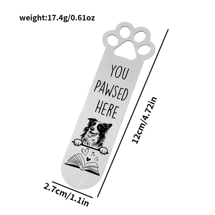 2Pcs Funny Pet Dog Paw Bookmarks, Stainless Steel Book Marks for Book Lovers Stationery Gifts for Dog Lovers Office Supplies Birthday Gifts for Your