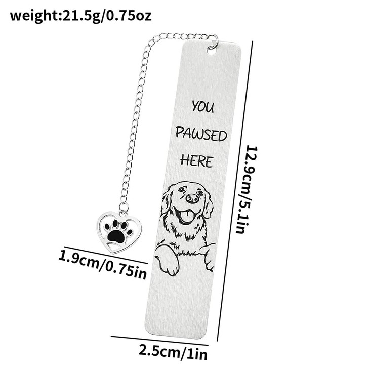 1Pcs Stainless Steel Metal Book Mark - Cute Puppy Dog Bookmarks Reading Markers for Dog Loving Friends Daily Office Supplies Perfect Gift for Ladies