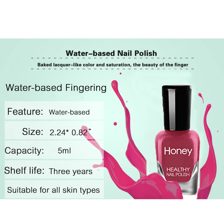 Tophany Non Toxic Nail Polish Set, Easy Peel Off and Fast Dry Nail Polish Set for Pack, Eco Friendly and Organic Water Based Nail Polish for Women,Te