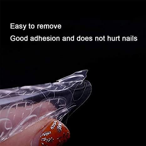 240PCS Double-Side Nail Adhesive Tabs, Kalolary 10 Sheets Nail Glue Stickers False Nail Jelly Gel Glue Tabs Nail Glue Transparent Flexible Adhesive F