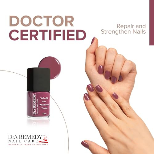 Dr.'s Remedy Enriched Nail Polish, Brave Berry With Base Coat Set 0.5 Fluid Oz Each