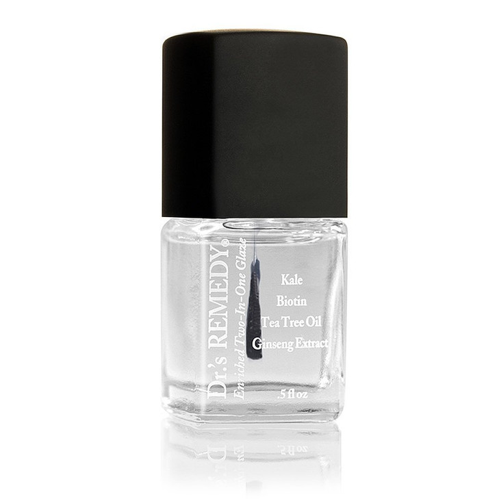 Dr.'s Remedy Total Two-In-One Base And Top Coat Nail Polish Clear Glaze Organic Nail Polishes Quick Dry, Clear Combination Base & Top Coats, 0.5 Fl O