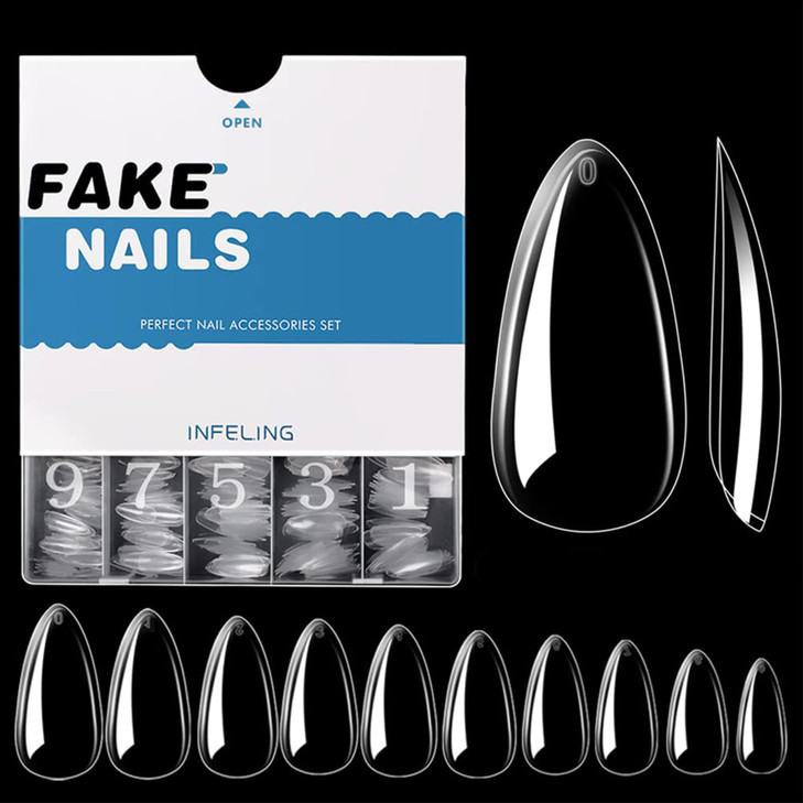 INFELING Solid Gel Nail Gl ue - Nail G lue Gel for Nail Tip Press on Nails, Long Glue Lasting 28+ Days (Curing Needed), Super Strong Nail Glue for Na