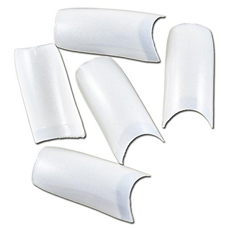 enForten 500pcs Pearl White Acrylic Style Artificial Half French False Fake Nail Tips