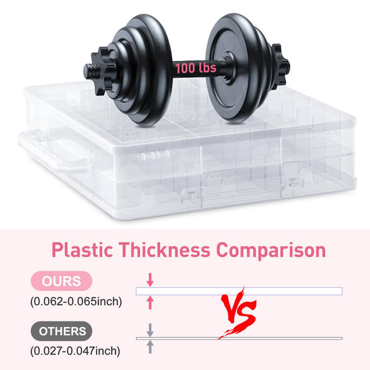 Beloving Nail Polish Organizer, 48 Bottles Transparent Nail Polish Holder with Adjustable Divider, Gel Nail Polish Storage Double Side Nail Polish Or