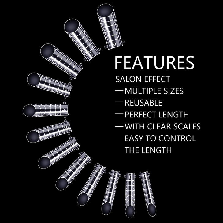 NMKL38 120Pcs Dual Forms Full Cover Nail Tips Upper Arched Extension Mold (Mold A)