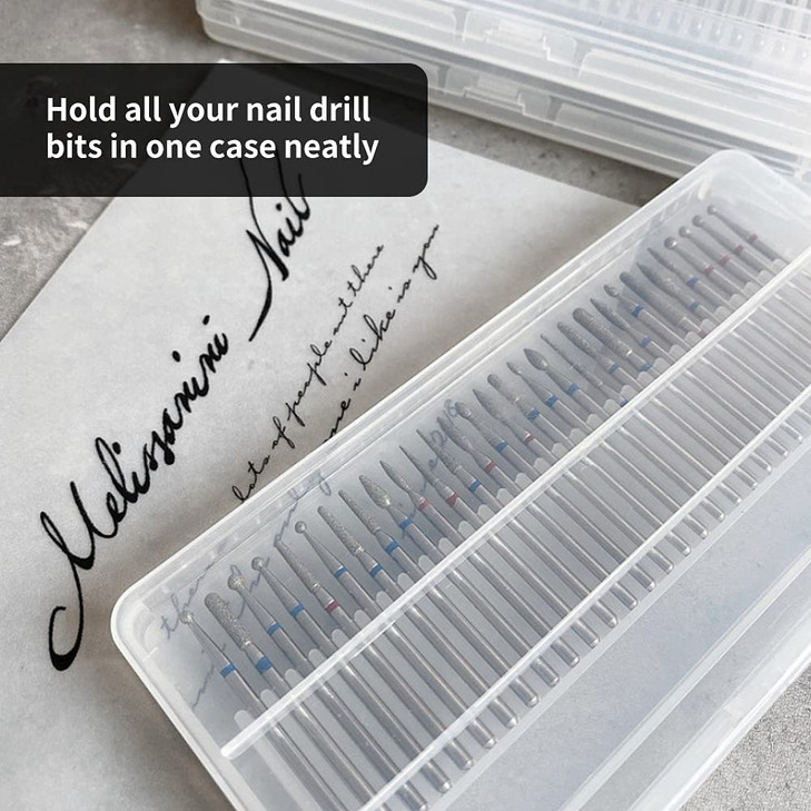 Nail Drill Bits Case, 30 Holes Nail Drill Bits Storage Box Manicure Drill Bits Container Holder Display Case Organizer, Empty Nail Grinding Organizer