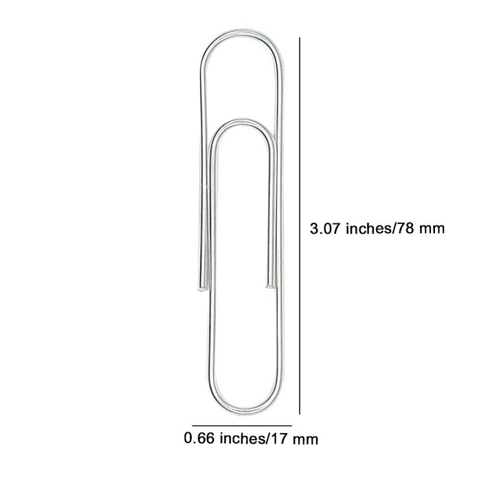 Corner Cabin 50 Pack Jumbo Paper Clips 3 Inches - Assorted Color Office Supply Accessories - Cute Paper Needle - Multicoloured Bookmark(Silver)