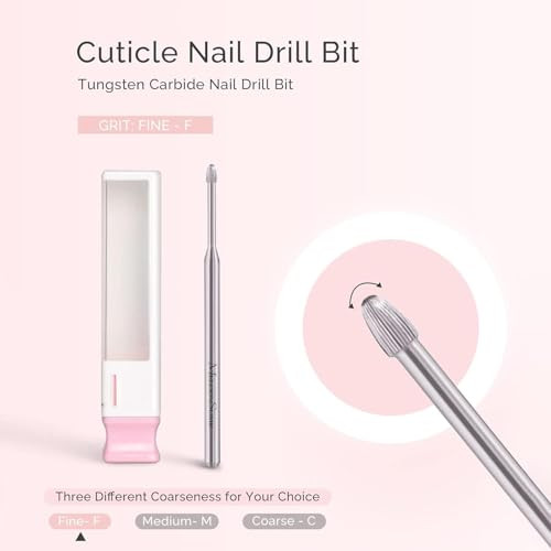MelodySusie Cuticle Clean Nail Drill Bit 3/32'', Professional Safety Carbide Under Nail Cleaner Nail Bit for Cuticle Dead Skin Nail Prepare, Two Way