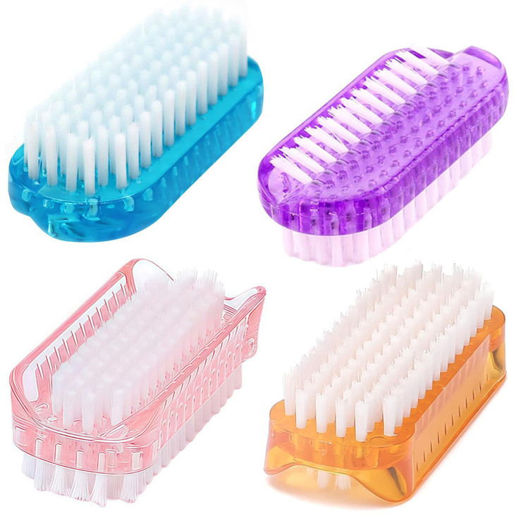 Nail Brush Two Sided Hand Fingernail Scrub Brushes Soft Stiff Bristles Scrubber Nails Toes Cleaning Brush for Men Women Kids 4 PCS