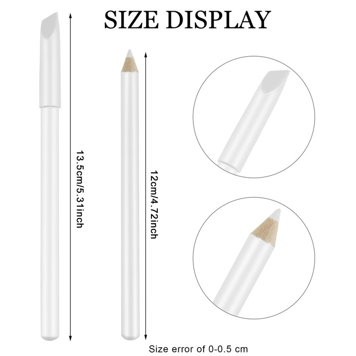 Maitys 1 Piece Nail Whitening Pencil 2-in-1 White Nail Pencil DIY Design Manicure with Cuticle Pusher