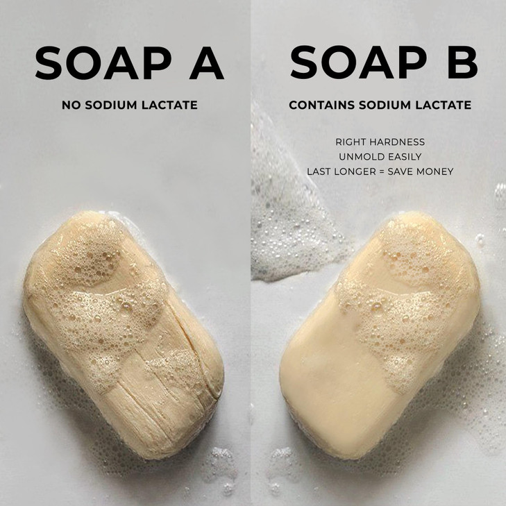 SODIUM LACTATE for Soap Making & Lotions | 60% USP Pure Natural Preservative | Harder Bar of Soap, Bigger Yield, Faster Cure Time, Provides Moisture