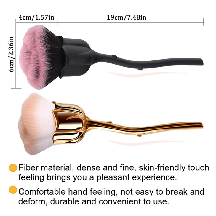 DANNEASY 2pcs Nail Dust Brush Rose Nail Brushes for Cleaning Dust Nail Powder Brush Nail Duster Makeup Blush Brush Acrylic Nail Art Brushes Nail Tool