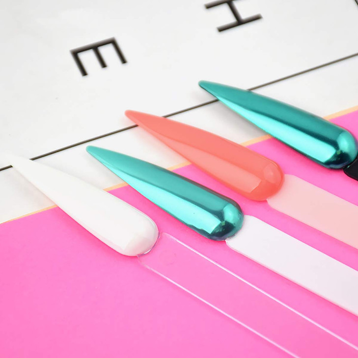 200pcs GOGOONLY Nail Display Sticks Transparent Stiletto Tips Nail Art Display Chart Fan Board Acrylic False Tips Practice Tool Nail Polish Sample Co