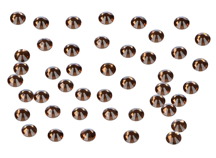 1440PCS Art Nail Rhinestones Non Hotfix Glue Fix Round Crystals Glass Flatback for DIY Jewelry Making with one Picking Pen (ss20 1440pcs, Smoked Topa