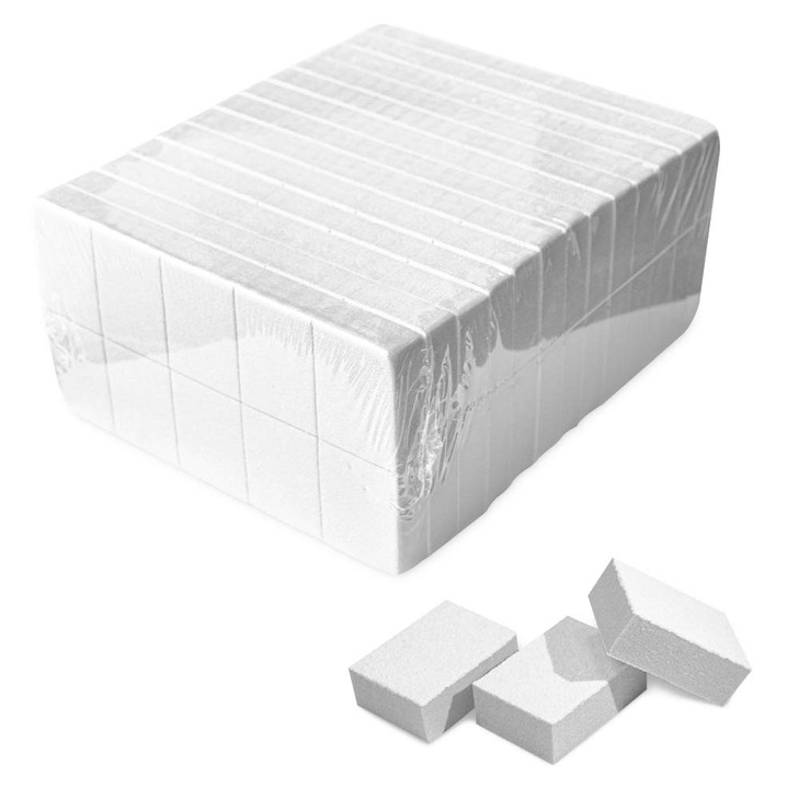 Karlash Nail Mini White Buffer Block File 80/100 Grit 2 Sided (130pc White)