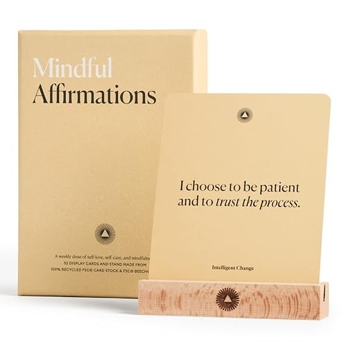 Intelligent Change Mindful Affirmations, 52 Positive Affirmation Cards for Women with Display Stand, Daily Affirmations for Inspiration, Mindfulness