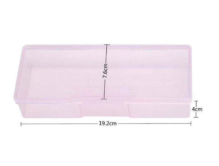 2 Pcs Plastic Transparent Multifunctional Rectangular Storage Box Nail Art Tool Box Office Supplies Organizer Manicure Tool Box