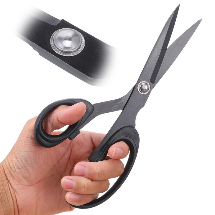 Heclia 8-Inch Stainless Steel Scissors, Right & Left Handed Craft Scissor for Fabric Cutting, Sewing Shears with PP Handle, Blunt Tip Safety Scissors