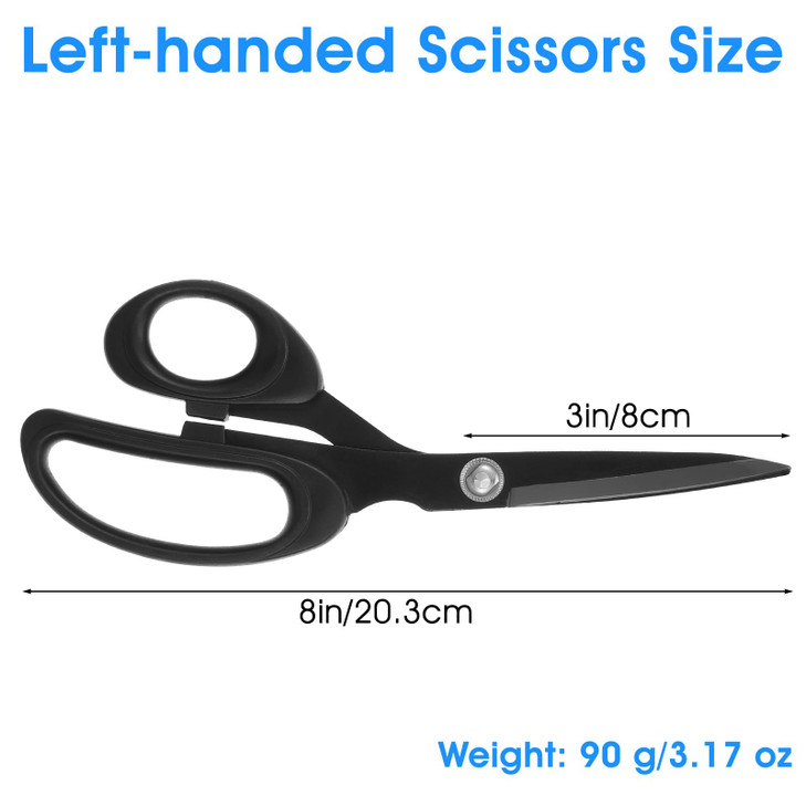 Heclia 8-Inch Stainless Steel Scissors, Right & Left Handed Craft Scissor for Fabric Cutting, Sewing Shears with PP Handle, Blunt Tip Safety Scissors