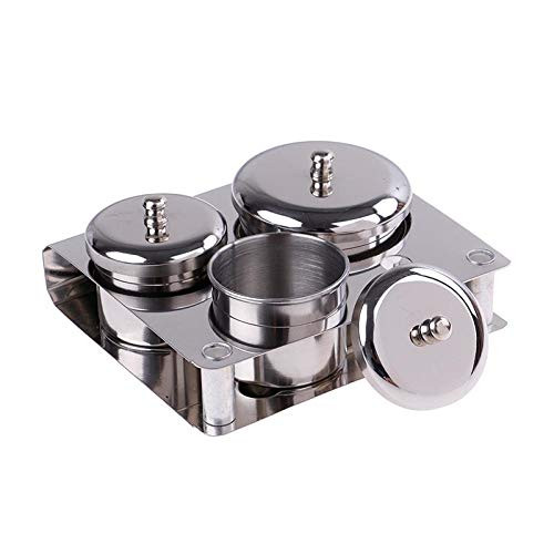 PIAOPIAONIU 3 Pieces Nail Art Equipment Cup Bowls Stainless Steel Acrylic Liquid Powder Cup Stainless Steel Nail Powder Holder Container with Lids fo