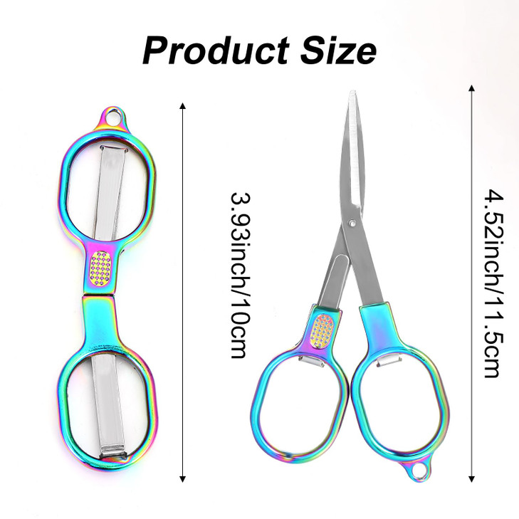 2 Pcs Stainless Steel Mini Folding Scissors, Folding Travel Scissors Safety TSA-Compliant and Small Portable with Case Suitable for Travel, Home, Off