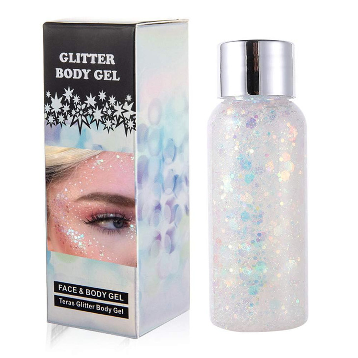 GL-Turelifes Mermaid Sequins Chunky Glitter Liquid Eyeshadow Glitter Body Gel Festival Glitter Cosmetic Face Hair Nails Makeup Long Lasting Sparkling