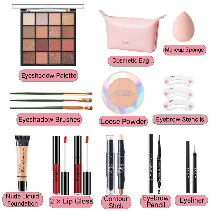 Makeup Set for Women, Makeup Full Kit for Beginners & Professionals, Travel Makeup Set for Teens & Adults, Makeup Gift Set for Girls, Eyeshadow Palet