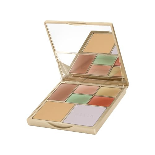 Stila Color Correcting Palette, Correct And Perfect All In One, Cream & Powder Face Makeup for Dark Circles, Redness, 0.45 Oz.