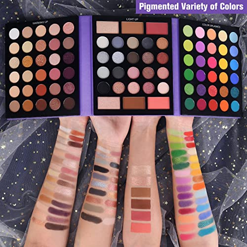 UCANBE Eyeshadow Palette with 15Pcs Brushes Makeup Set, Pigmented 86 Colors Make Up Sets Valentine's Day Gift, Matte Shimmer Glitter Eye Shadow Palle