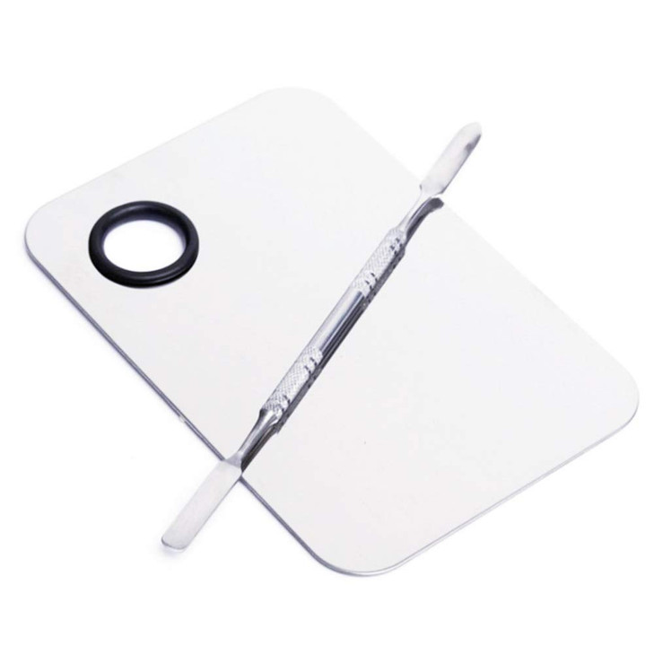 Stainless Steel Cosmetic Makeup Palette, Professional Cosmetic Mixing Makeup Palette Spatula Makeup Artist Tool, Beauty Salon Color Cream Mixing Pale